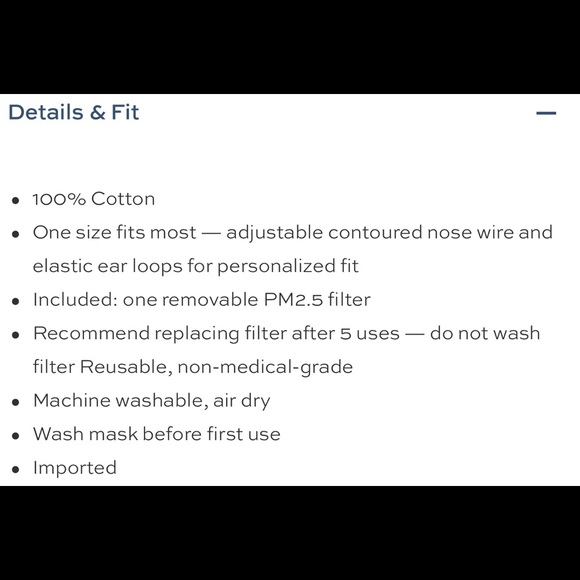 🆕 Draper James Chambray Face Mask - Picture 7 of 7
